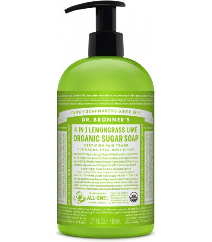 Dr Bronner's LEMONGRASS LIME Organic Sugar Soap